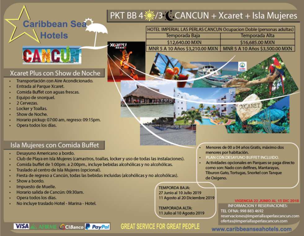 Paquete Hotel y Tours en Cancun